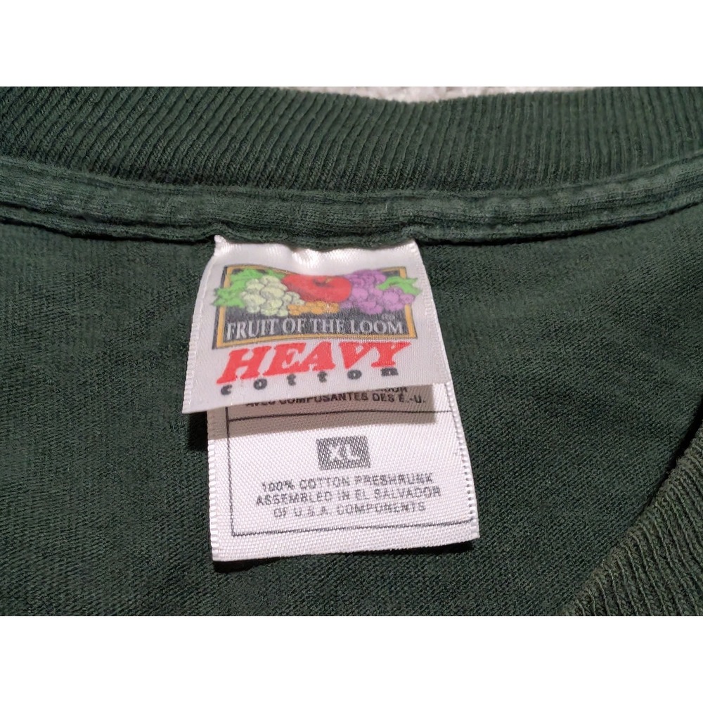 Fruit of the Loom T-Shirt Mens XL Green Durkins Chicago Vintage Heavy Cotton Tee - Picture 3 of 8